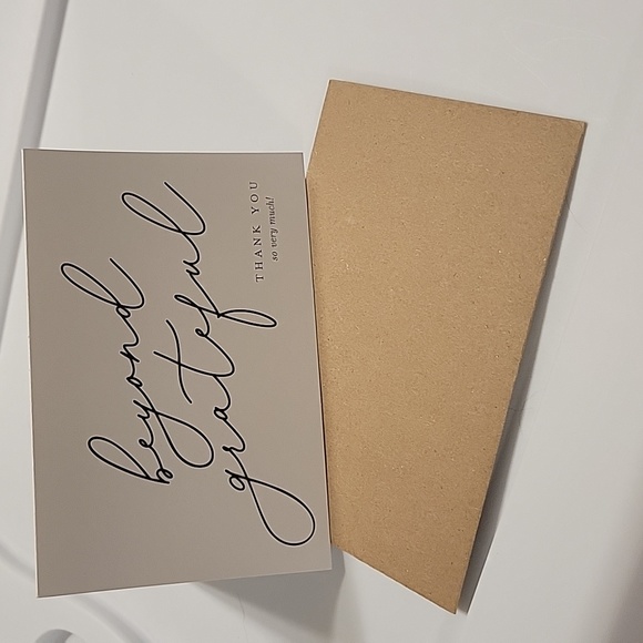 Beautiful Cursive Thank You Cards "Beyond Grateful* 4x6 with Envelopes - Picture 3 of 4